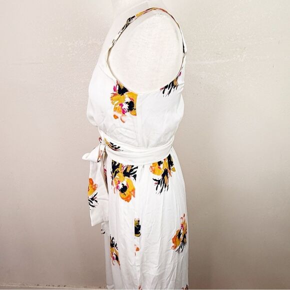 ALC Wrap Floral White Midi Dress Tank Silk Size 4 - Picture 7 of 10